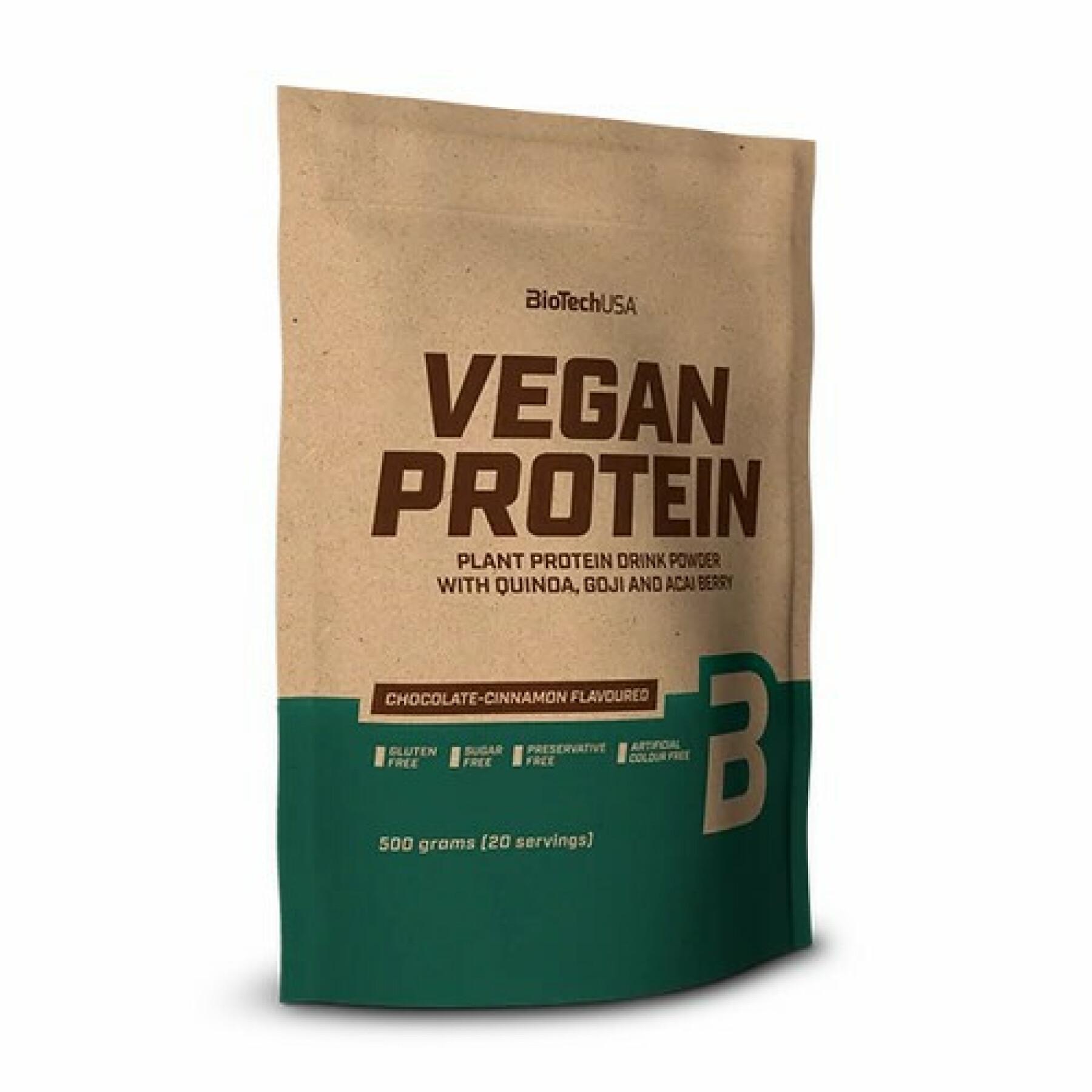 Confezione da 10 sacchetti di proteine vegane Biotech USA - Cioccolato-cannella - 500g
