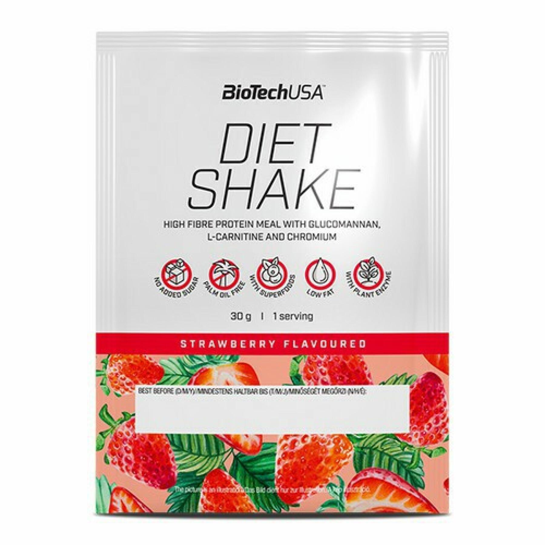 Confezione da 50 bustine di proteine Biotech USA diet shake - Fragola - 30g