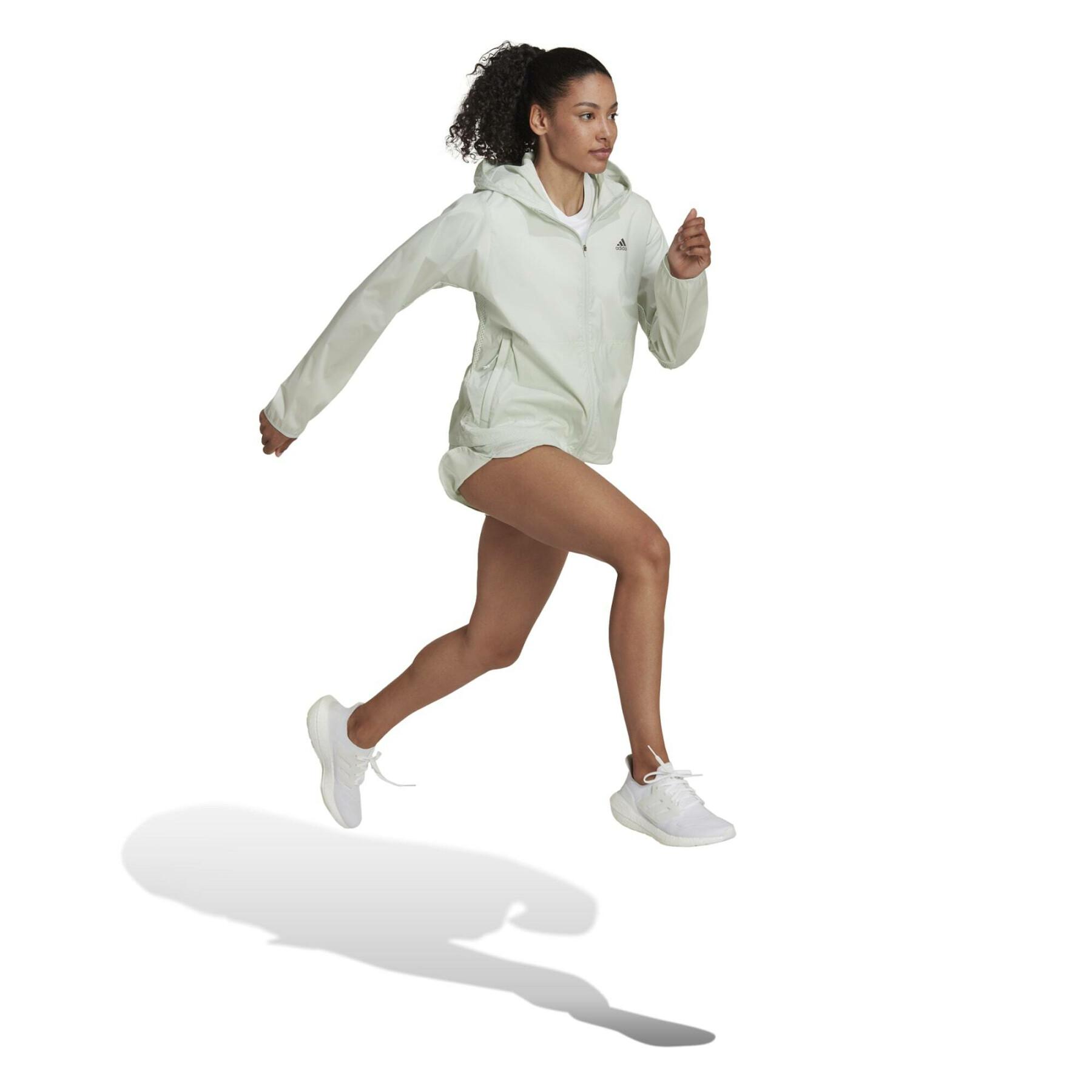 Giacca impermeabile con zip da donna Adidas Run Fast