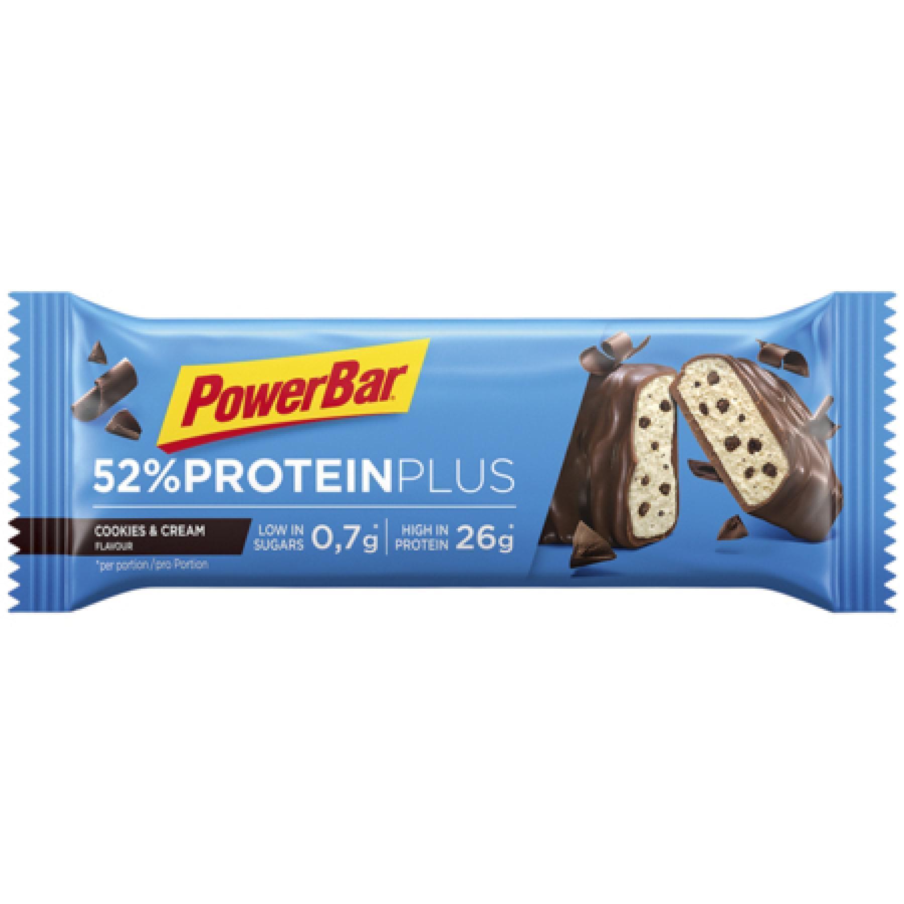 Confezione da 20 barrette PowerBar 52% ProteinPlus Low Sugar Cookies & Cream