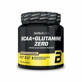 Vasetti di aminoacidi Biotech USA bcaa + glutamine zero - Thé glacé aux pêches - 480g